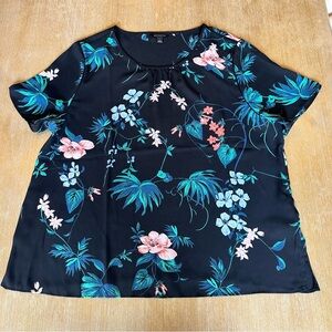 Banana Republic Floral Black Blouse